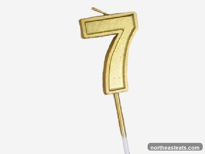Gold Number 7 Candle