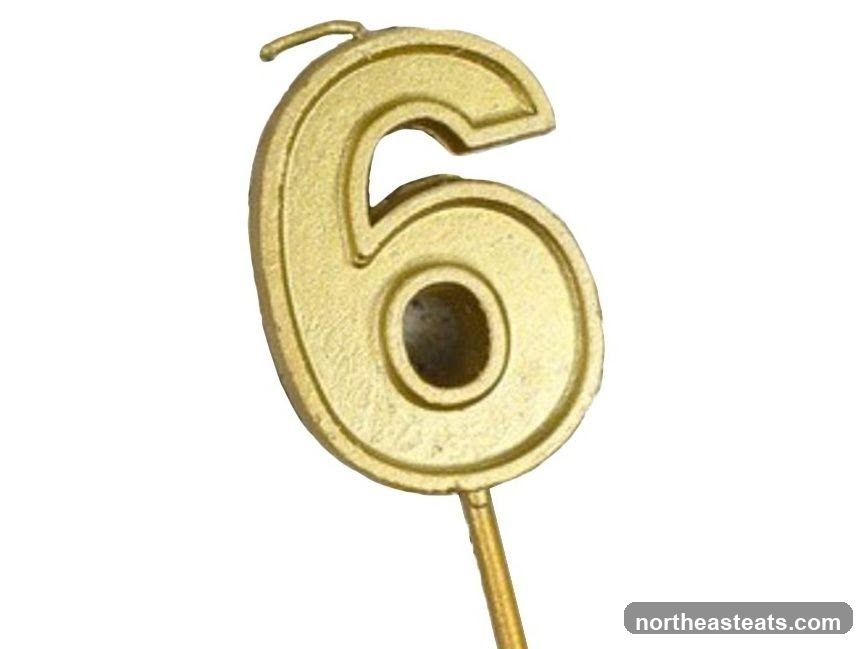 Number 6 Candle