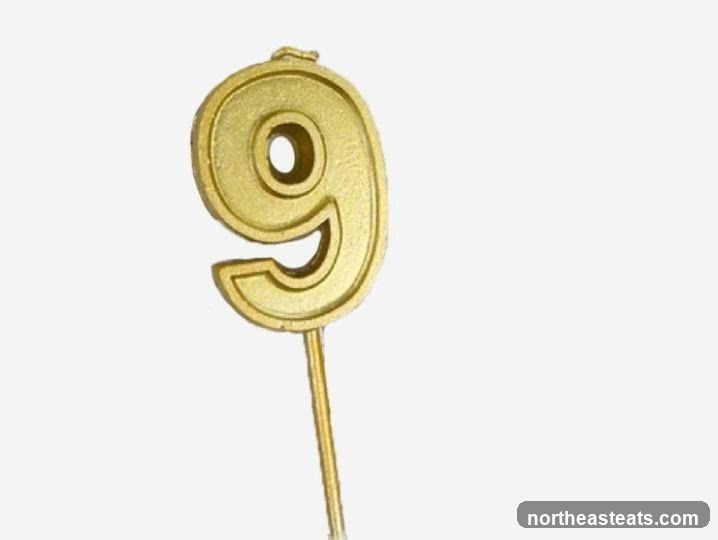 Gold Number 9 Candle