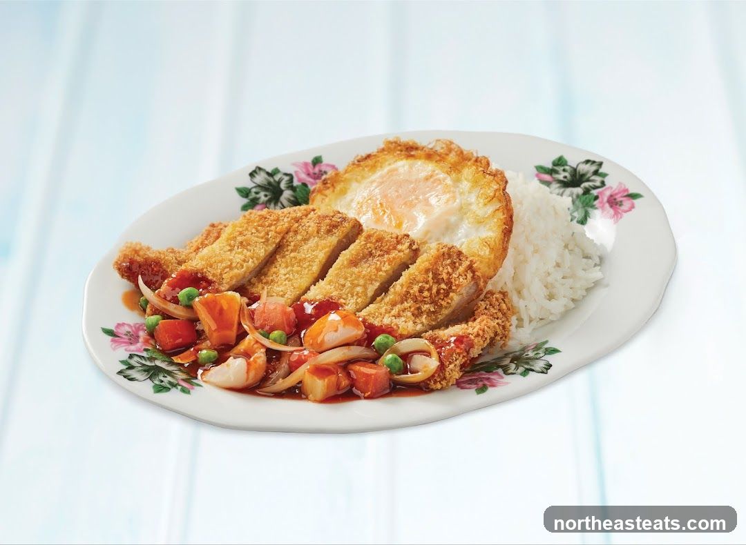 Crispy Chicken with Fried Egg and Rice