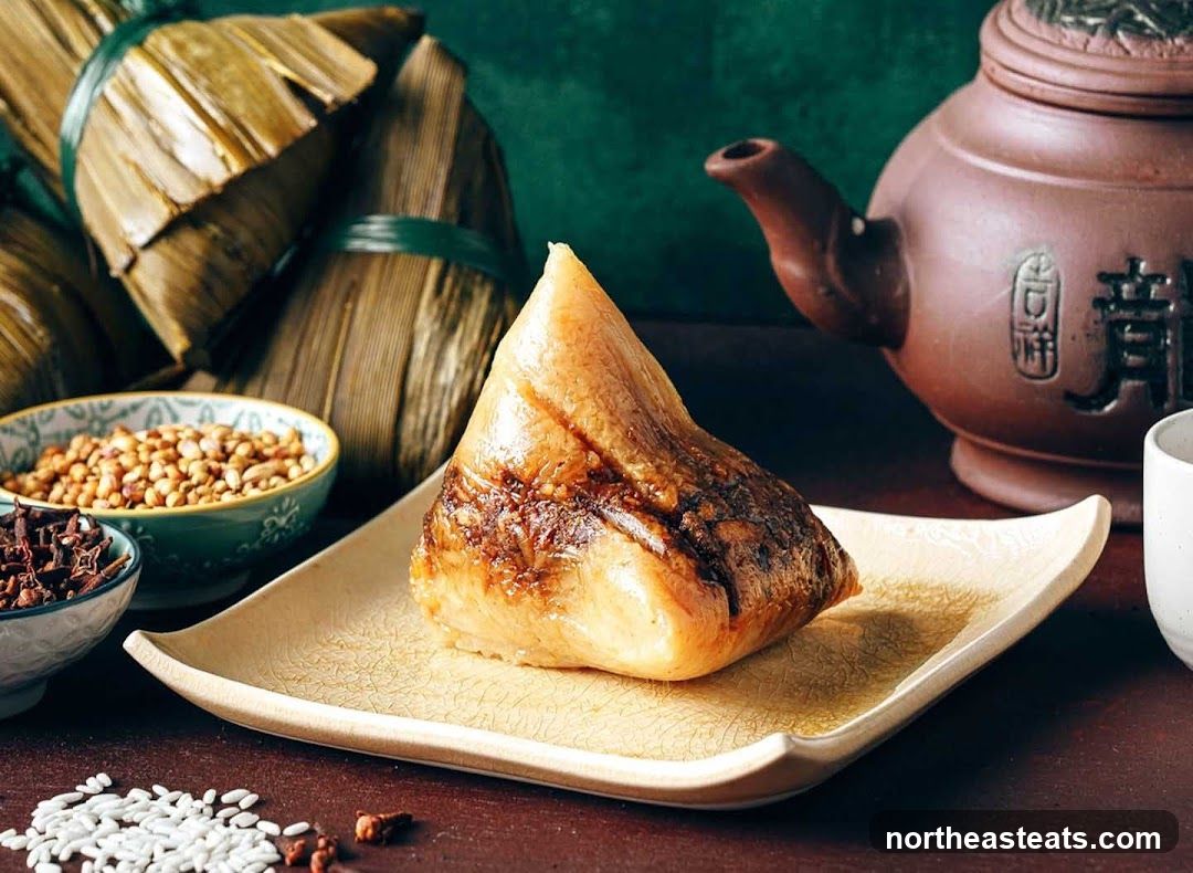 Zongzi with Ingredients and Tea Set