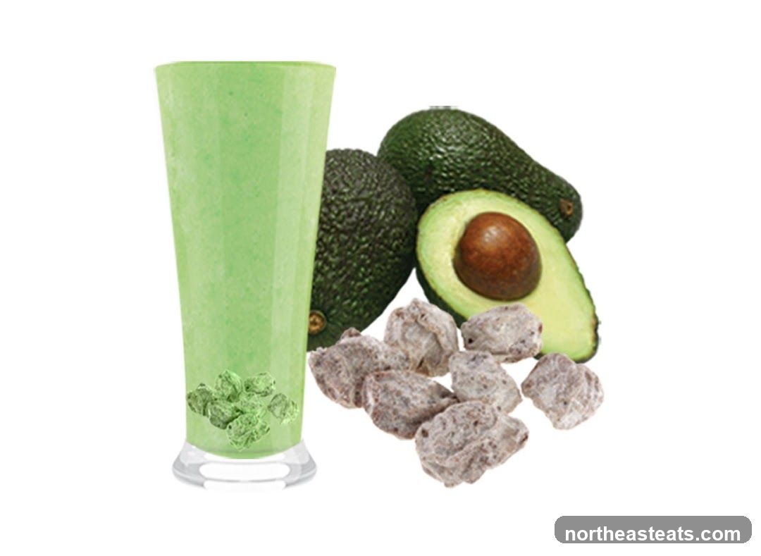 Avocado Smoothie with Candied Fruit