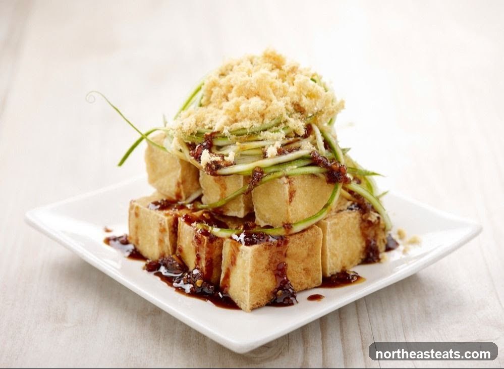 Fried Tofu with Toppings