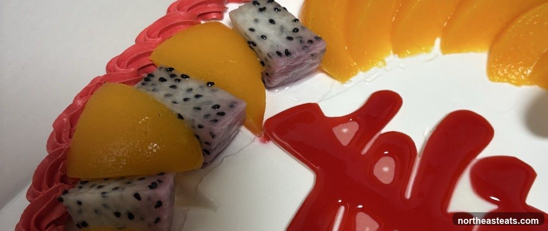Cake with Fruit and Red Icing