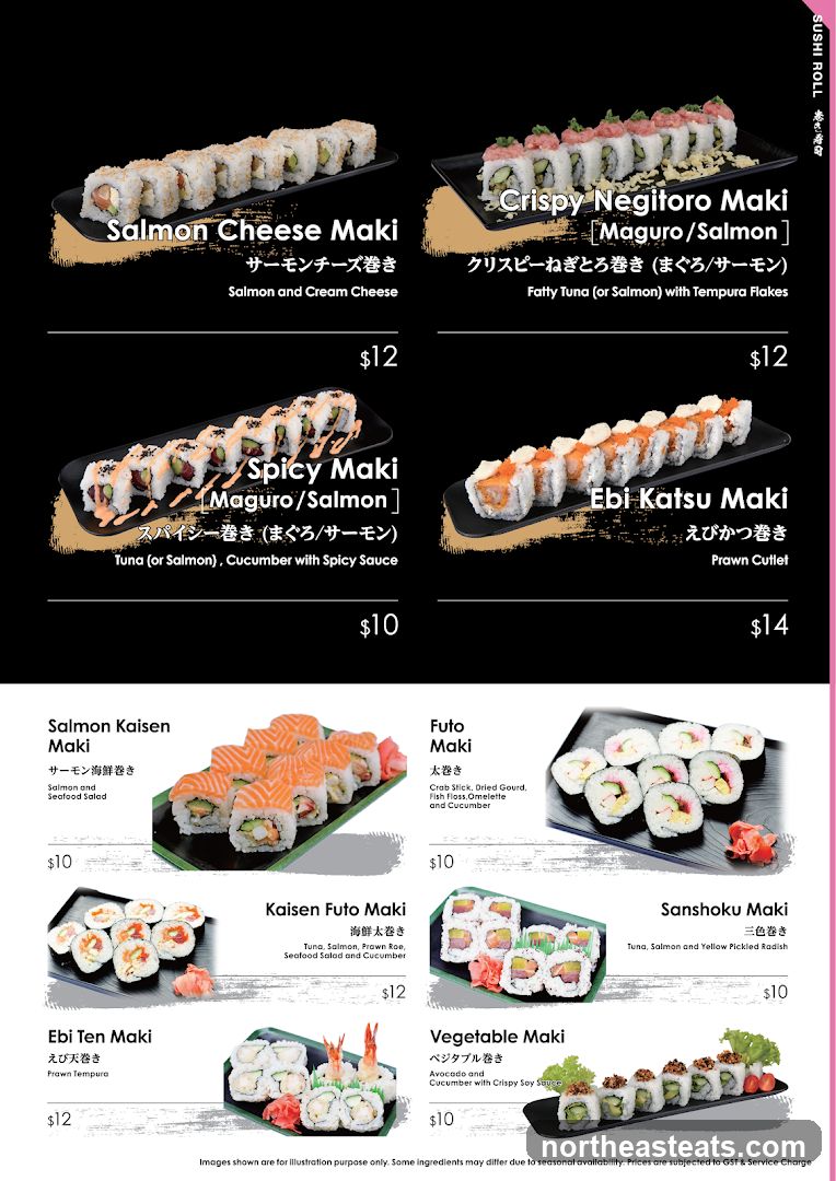 Sushi Roll Menu