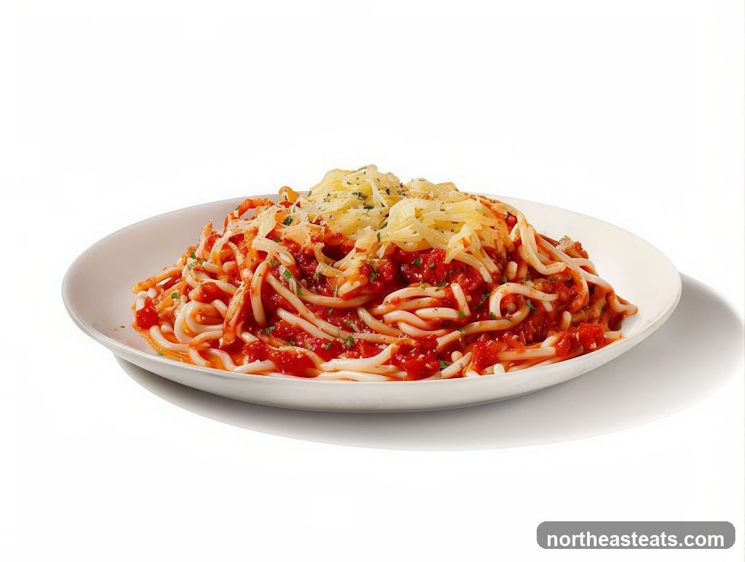 Spaghetti with Tomato Sauce and Cheese