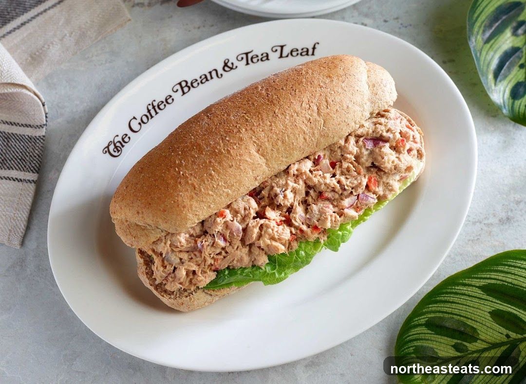 Tuna Sandwich on a White Plate