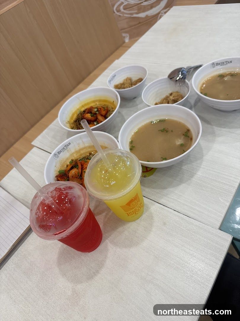 Table with food and drinks