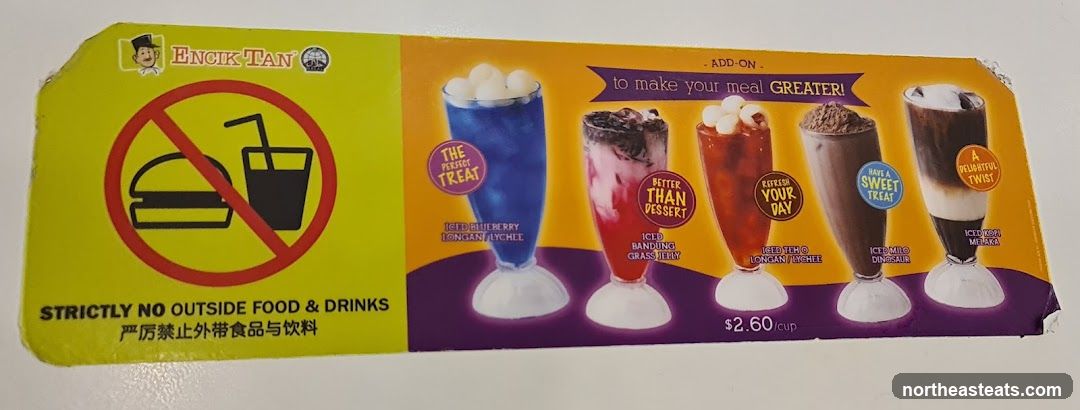 Encik Tan Drinks Menu
