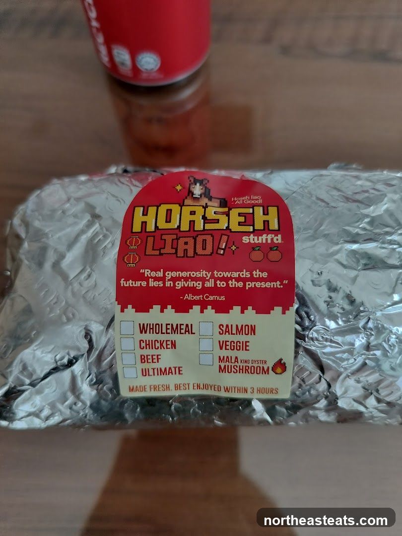 Food packaging with sticker