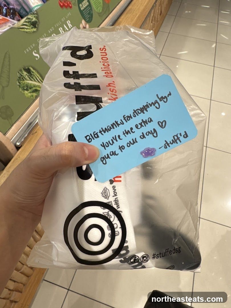 Bag with a thank you note