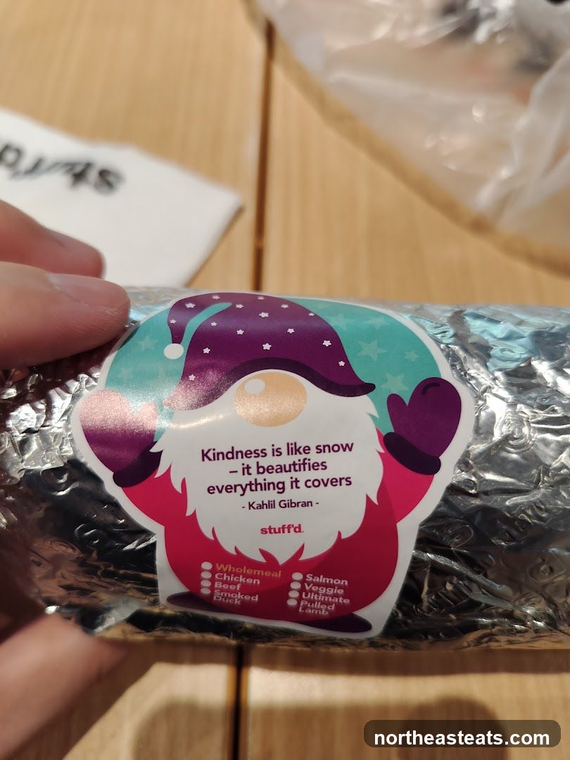 Food wrap with sticker