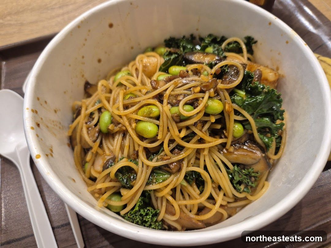 Spaghetti with Edamame and Kale