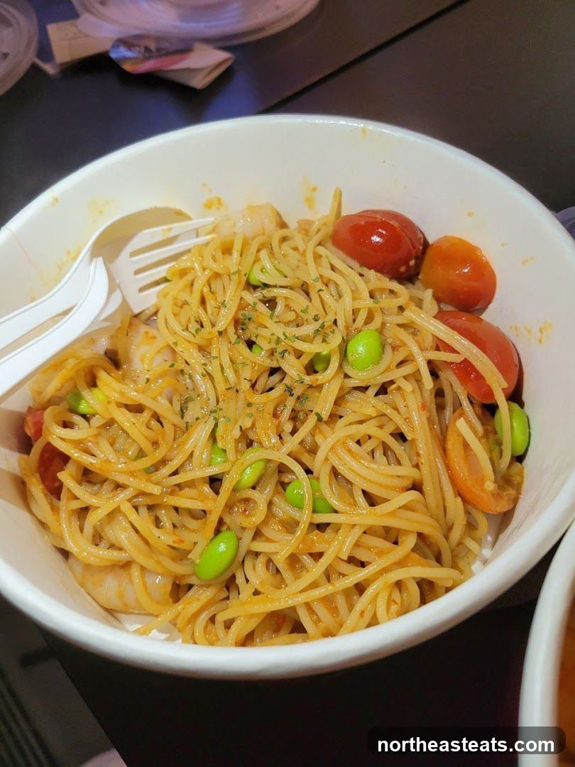 Spaghetti with Shrimp and Vegetables