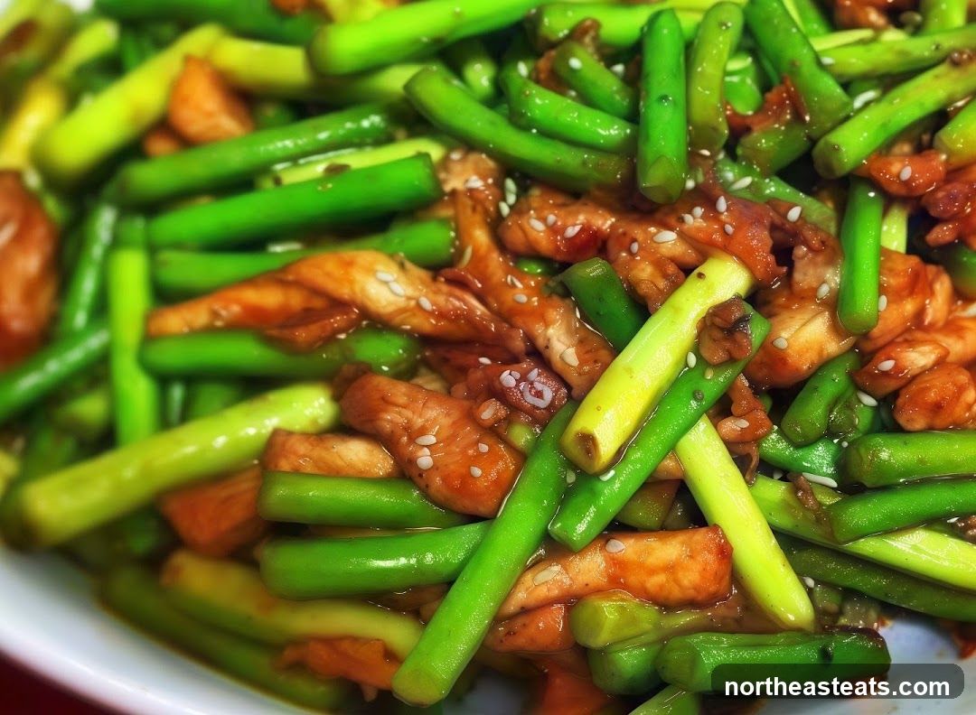 Stir-fried Garlic Scapes with Meat