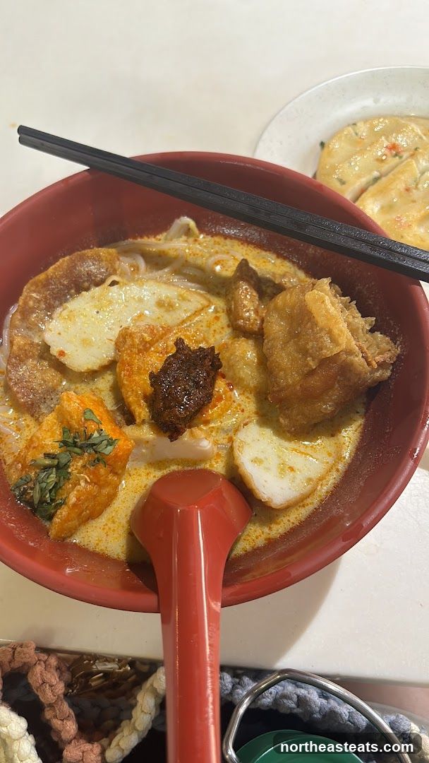 Laksa with Fried Tofu and Fish Cakes