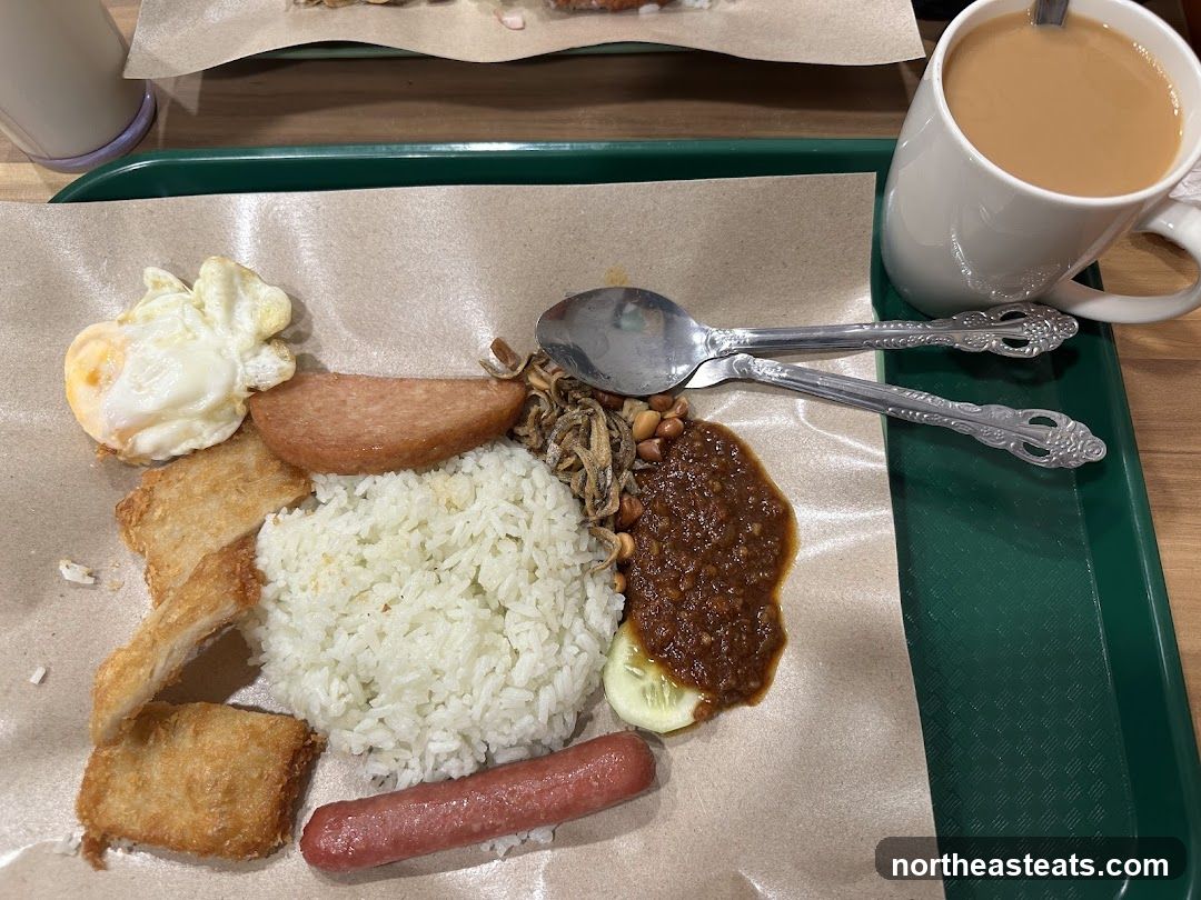 Nasi Lemak Meal with Coffee
