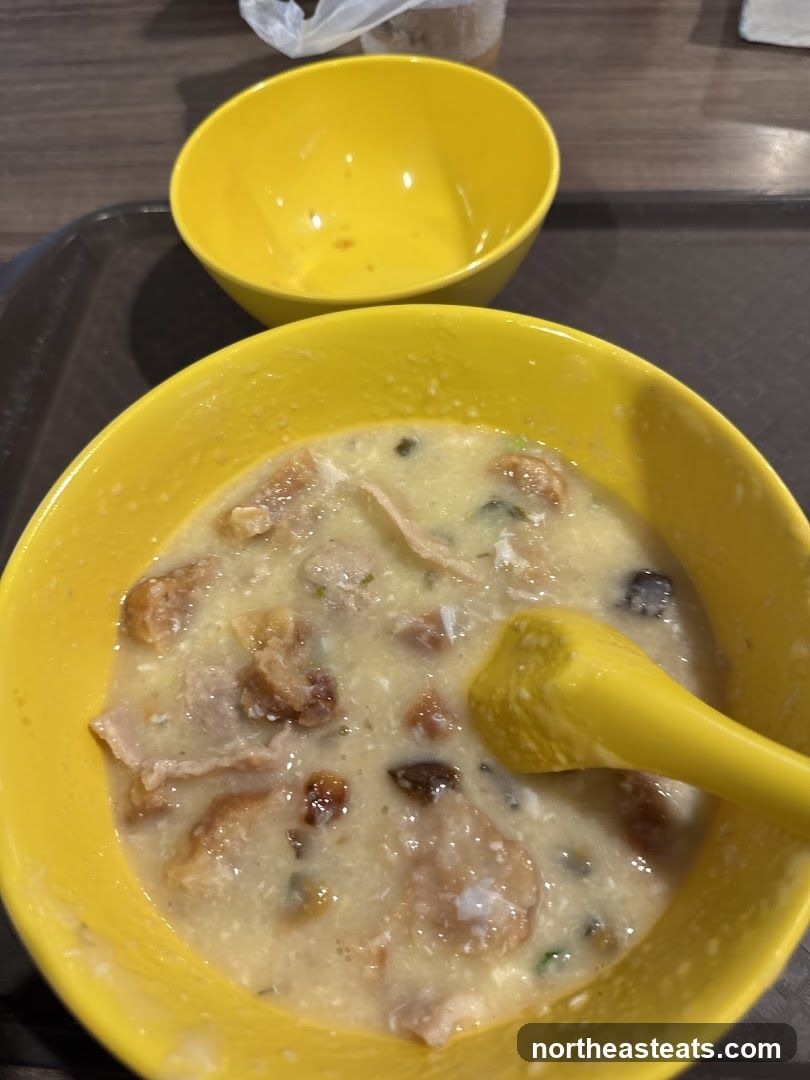 Congee with toppings