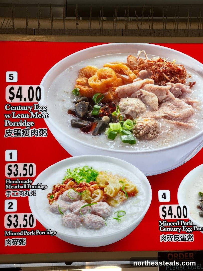 Porridge Menu