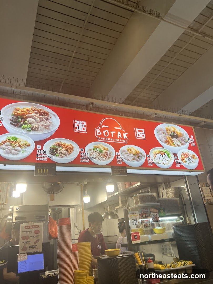 Botak Cantonese Porridge Menu