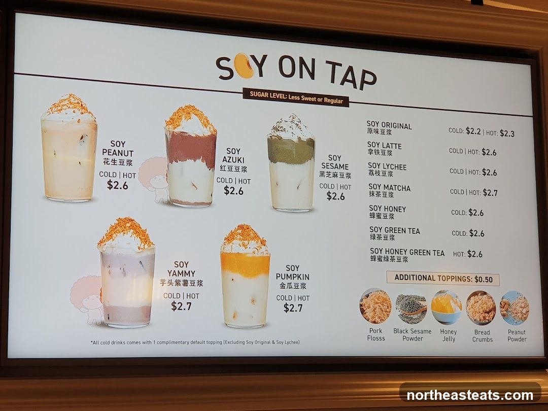 Soy on Tap Menu