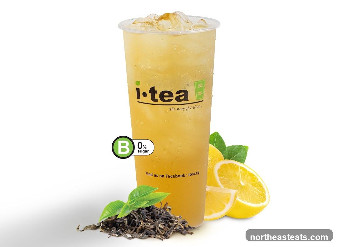 I Tea Drink with Lemon and Tea Leaves