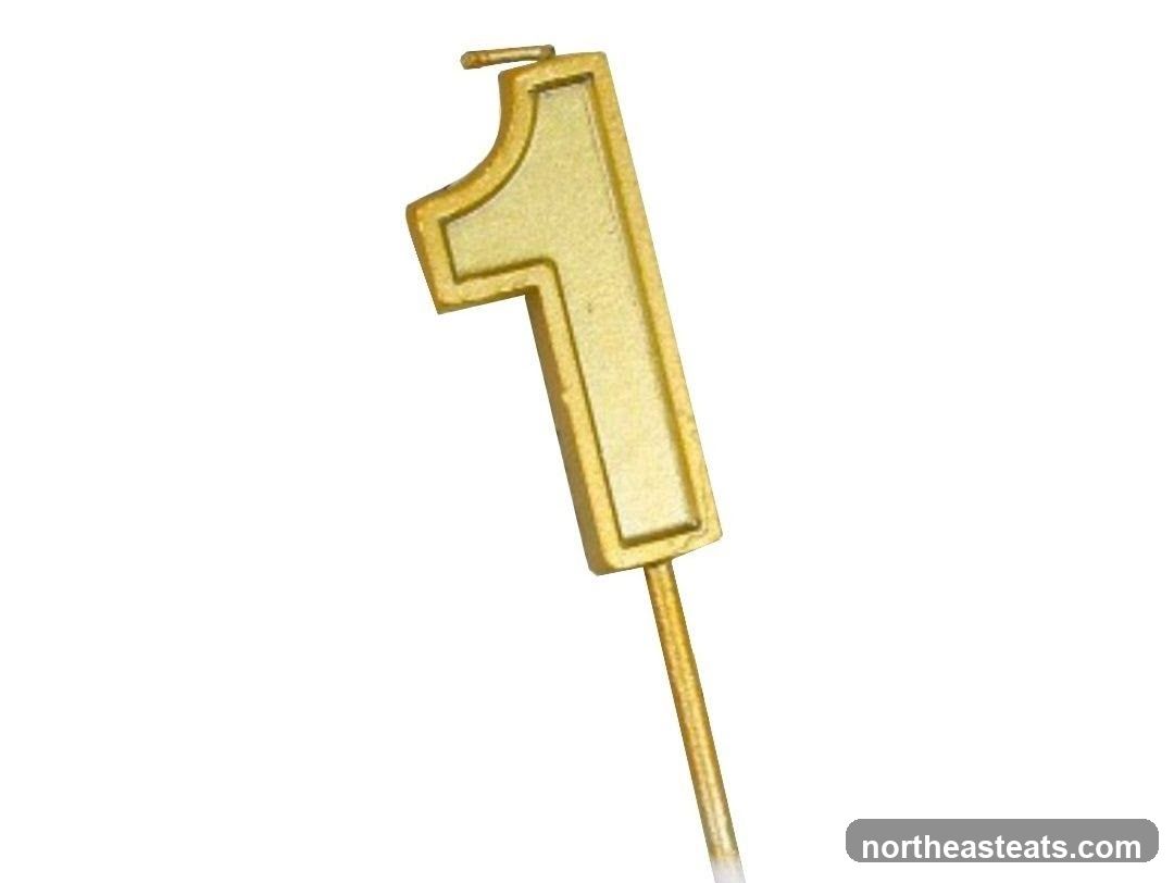 Gold Number 1 Candle