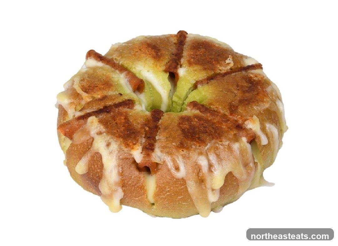 Savory Bagel with Cheese and Filling