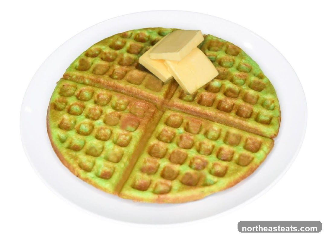 Pandan Waffle with Butter