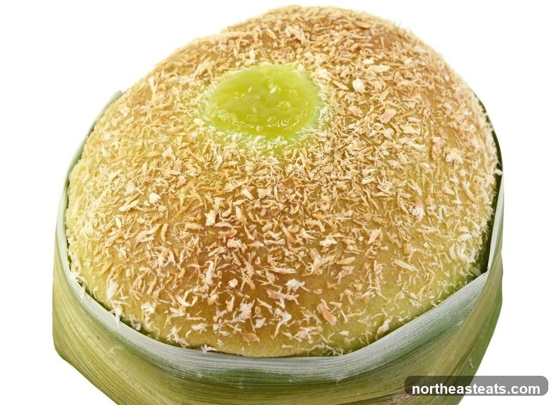 Coconut Bread with Green Filling