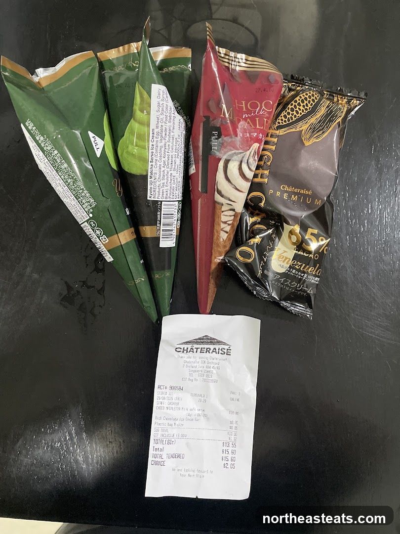 Châteraisé Ice Cream and Receipt
