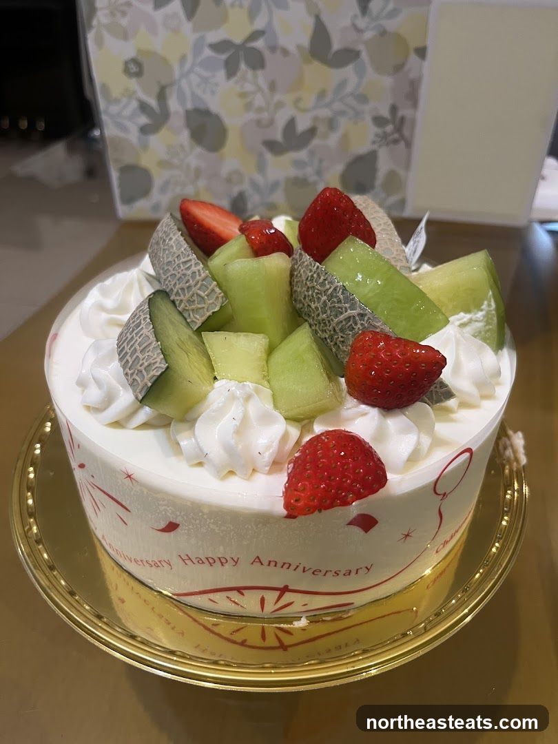 Anniversary Cake with Fruit and Cream