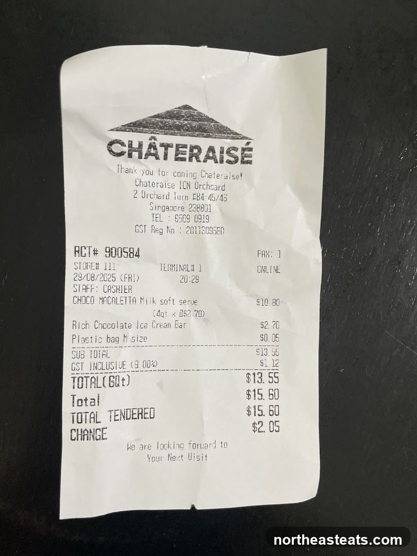 CHÂTERAISÉ Receipt