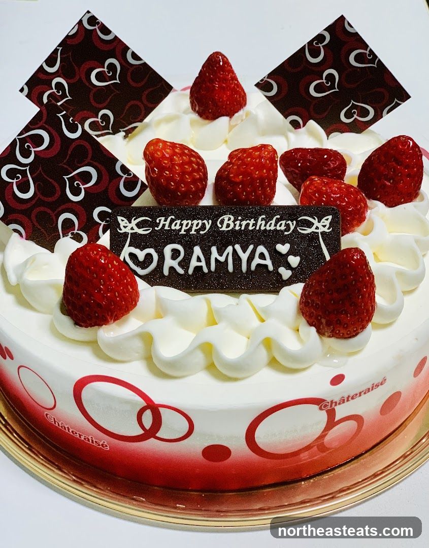 Birthday Cake with Strawberries