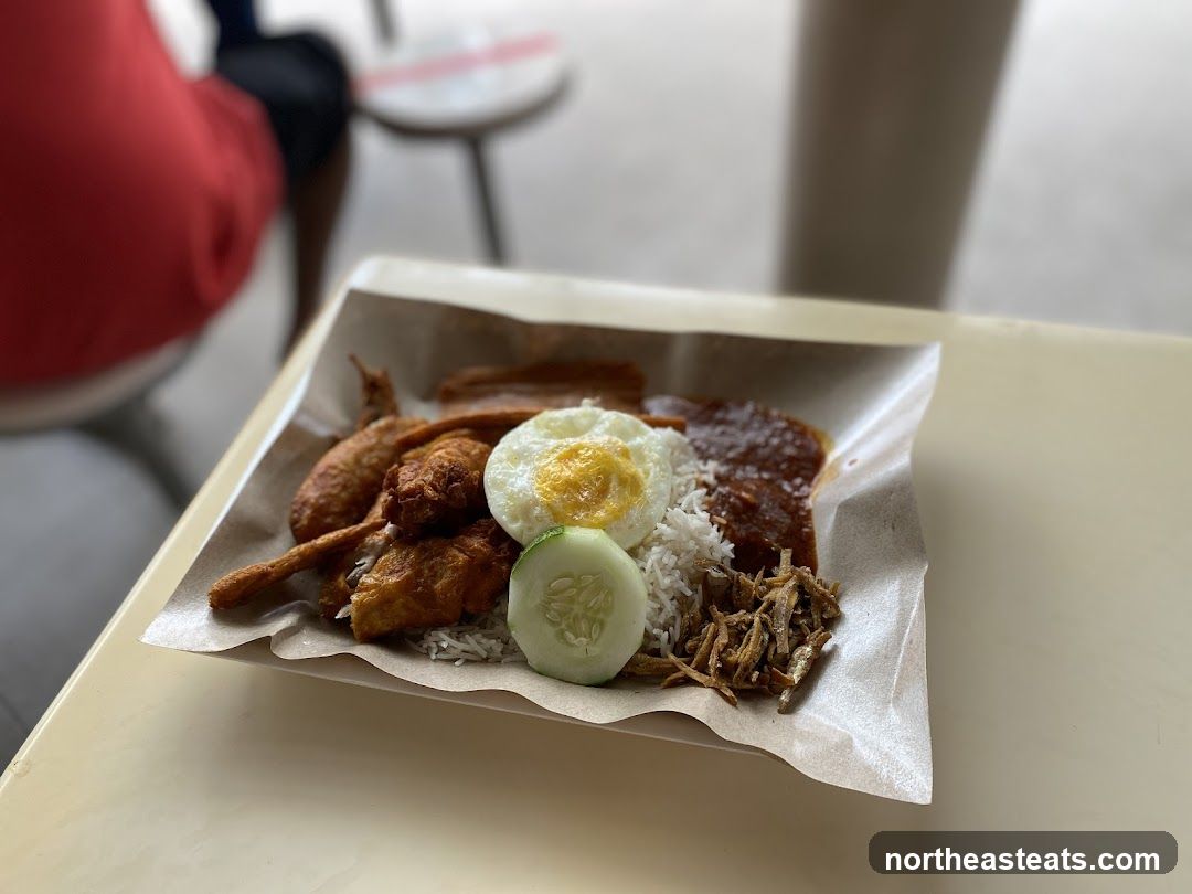 Nasi Lemak with Fried Chicken Wings