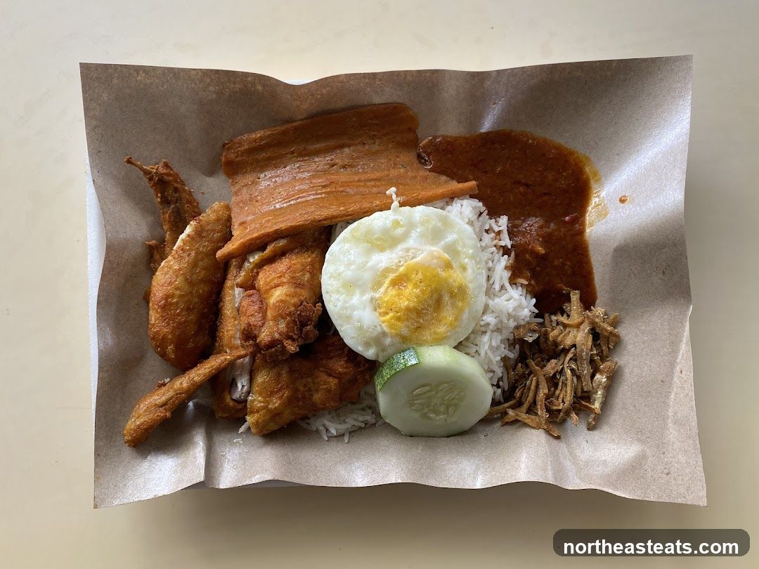 Nasi Lemak with Fried Chicken