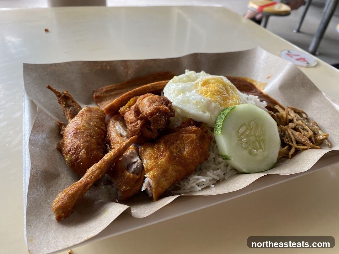 Nasi Lemak with Fried Chicken