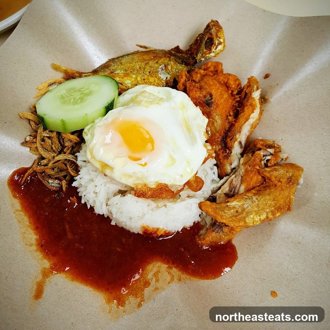 Nasi Lemak with Fried Chicken