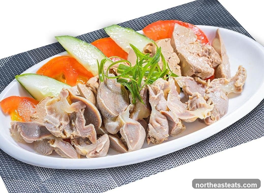 Sliced Chicken Gizzards and Liver with Vegetables