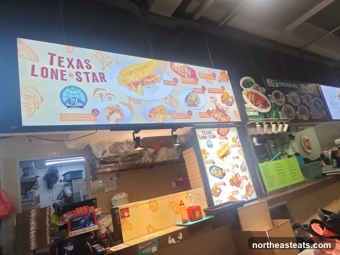 Food stall with illuminated menus