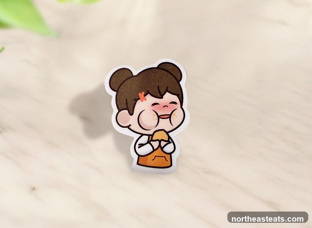 Sticker of a Girl Eating