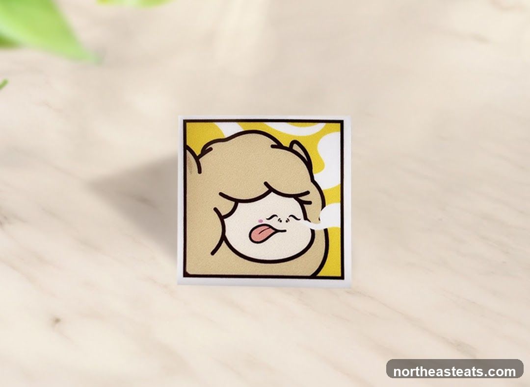 Sticker of a cartoon alpaca