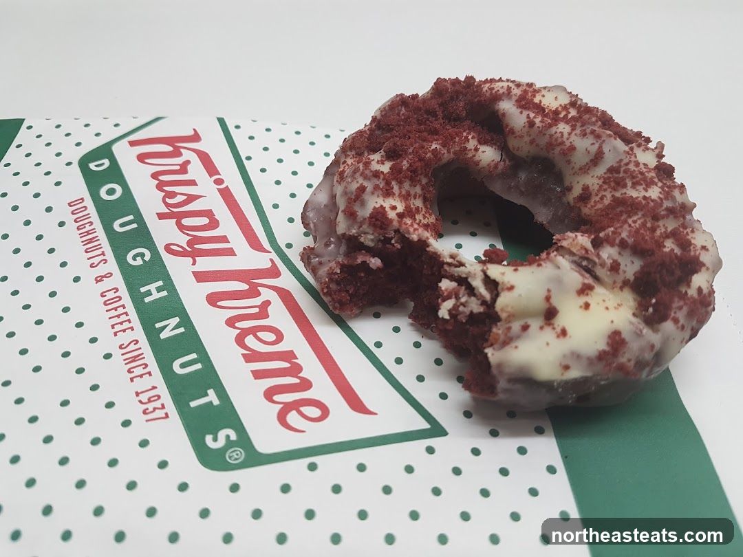 Red Velvet Donut on Krispy Kreme Packaging