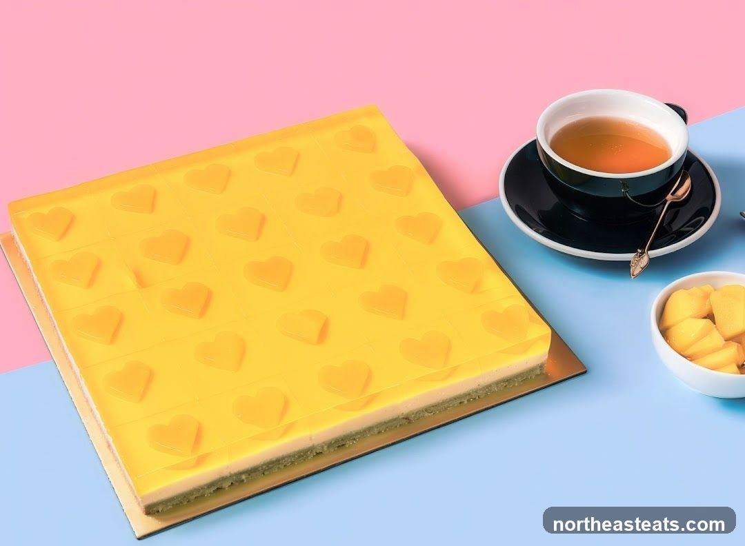 Mango Jelly Cake with Tea