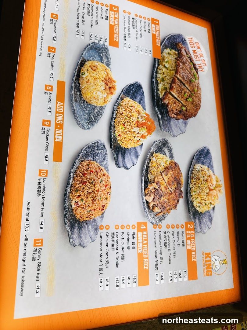 King of Fried Rice Menu