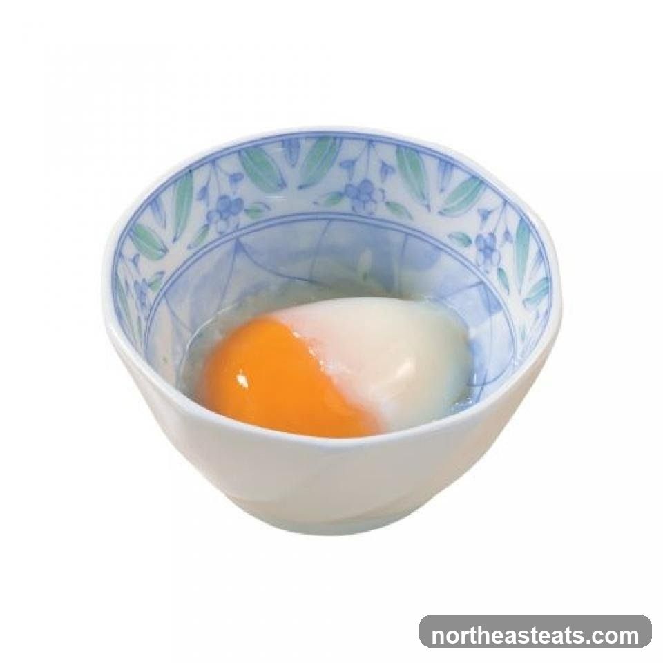 Soft-boiled egg in a bowl