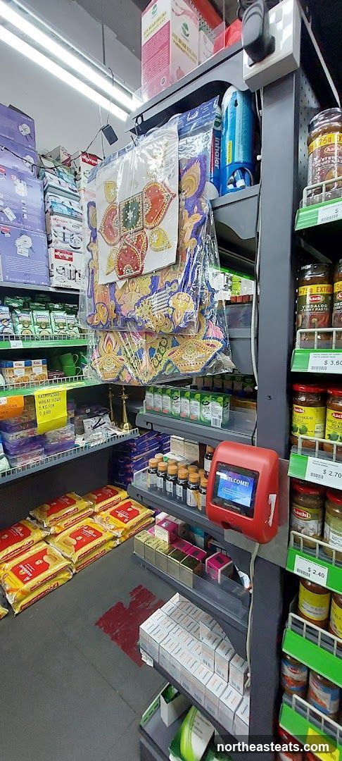 Store aisle with various products