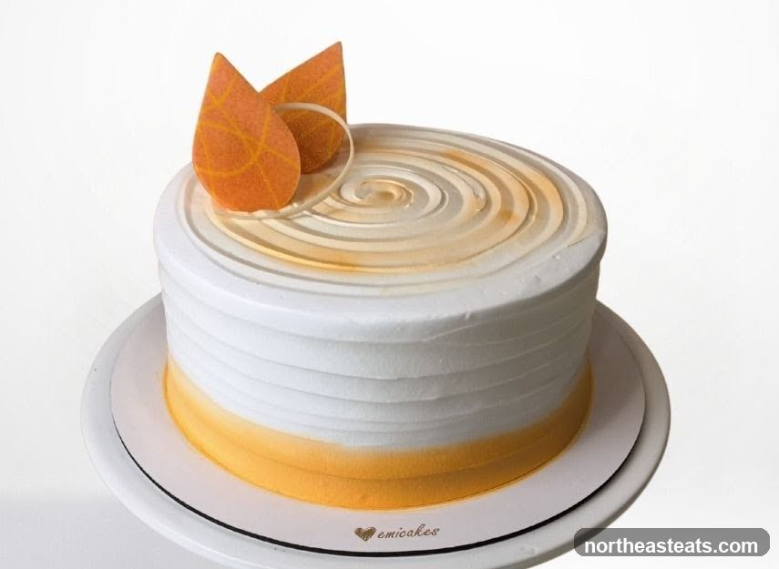 White and Orange Ombre Cake