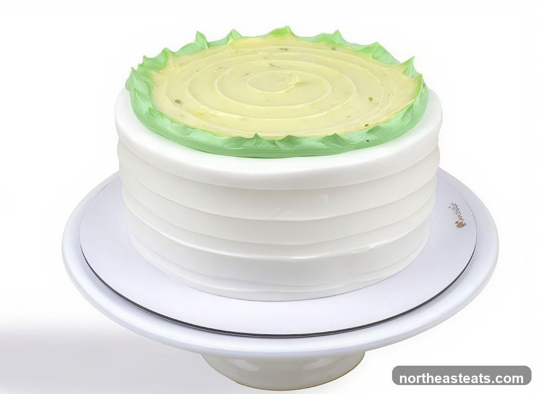 White Cake with Green Frosting