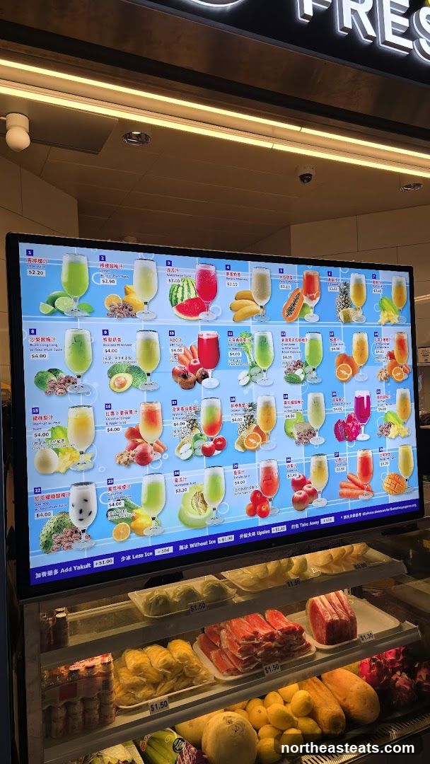 Fresh Juice Menu